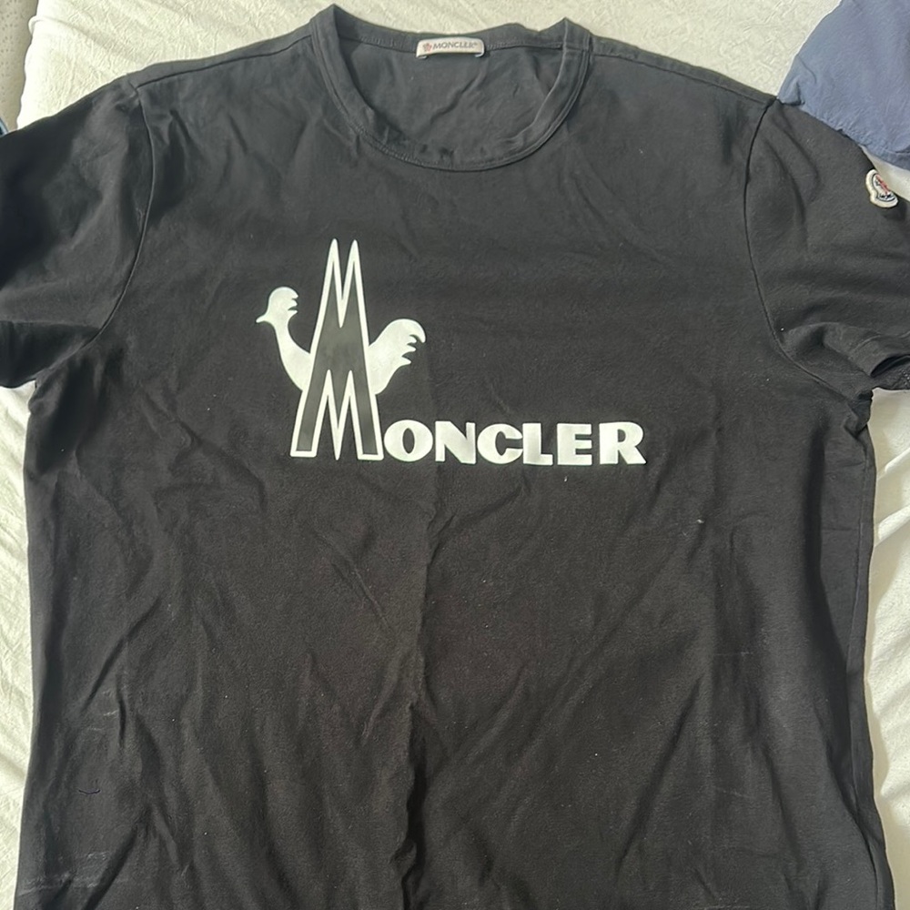 Moncler Black Short Sleeve Tee Classic Crew Neck